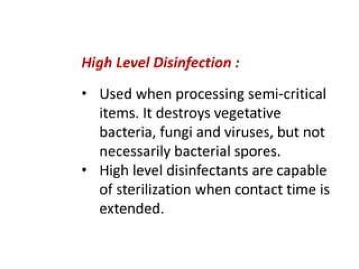 Does high level disinfection kill spores?