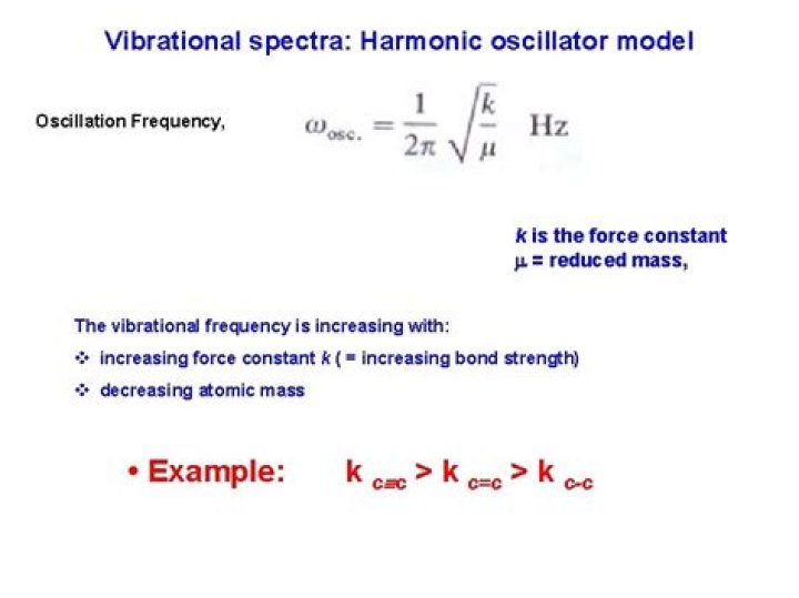 Formula for vibrational frequency?