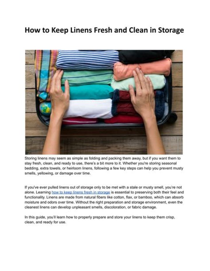 How to keep linens fresh in storage?