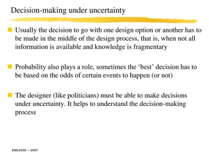 How uncertainty affects decision making?