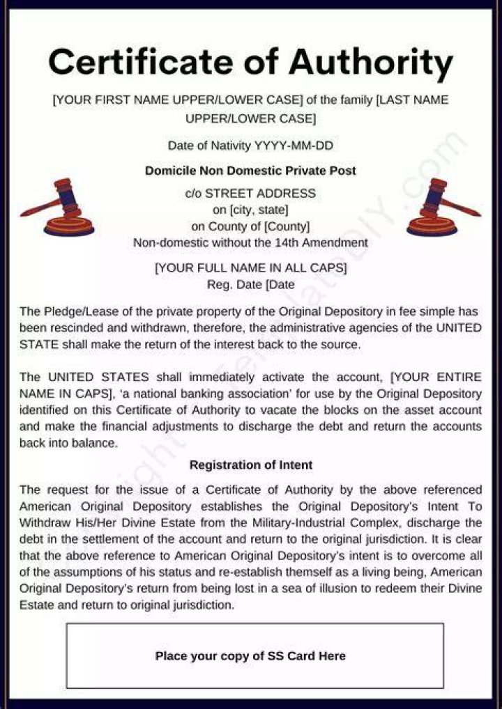 On certificate of authority?