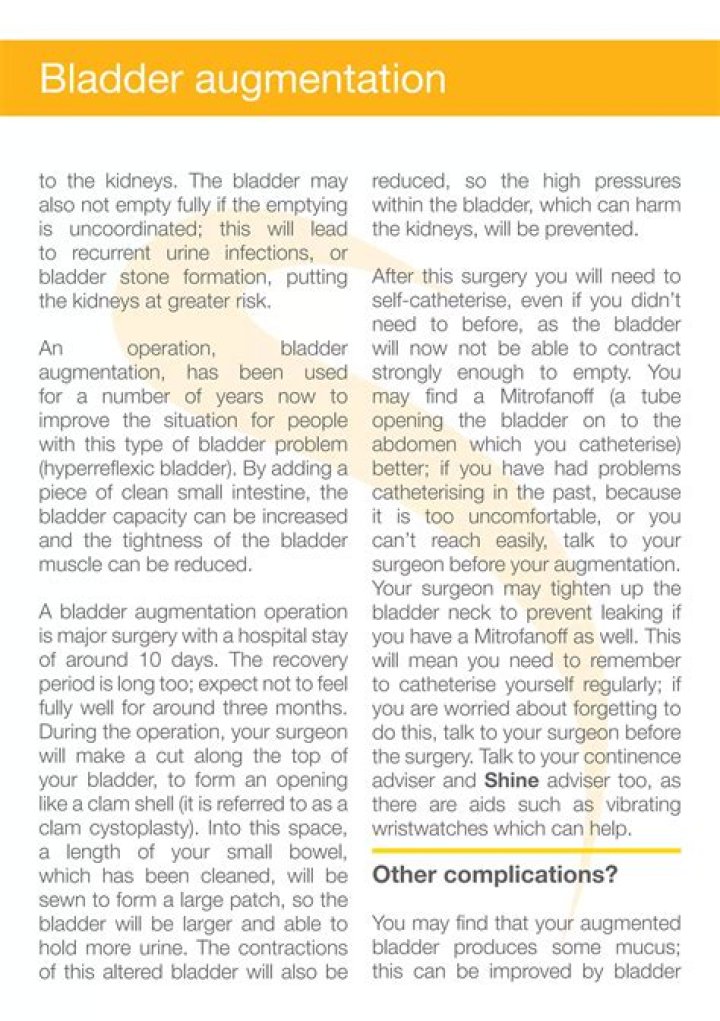 What do you mean by cystoplasty?