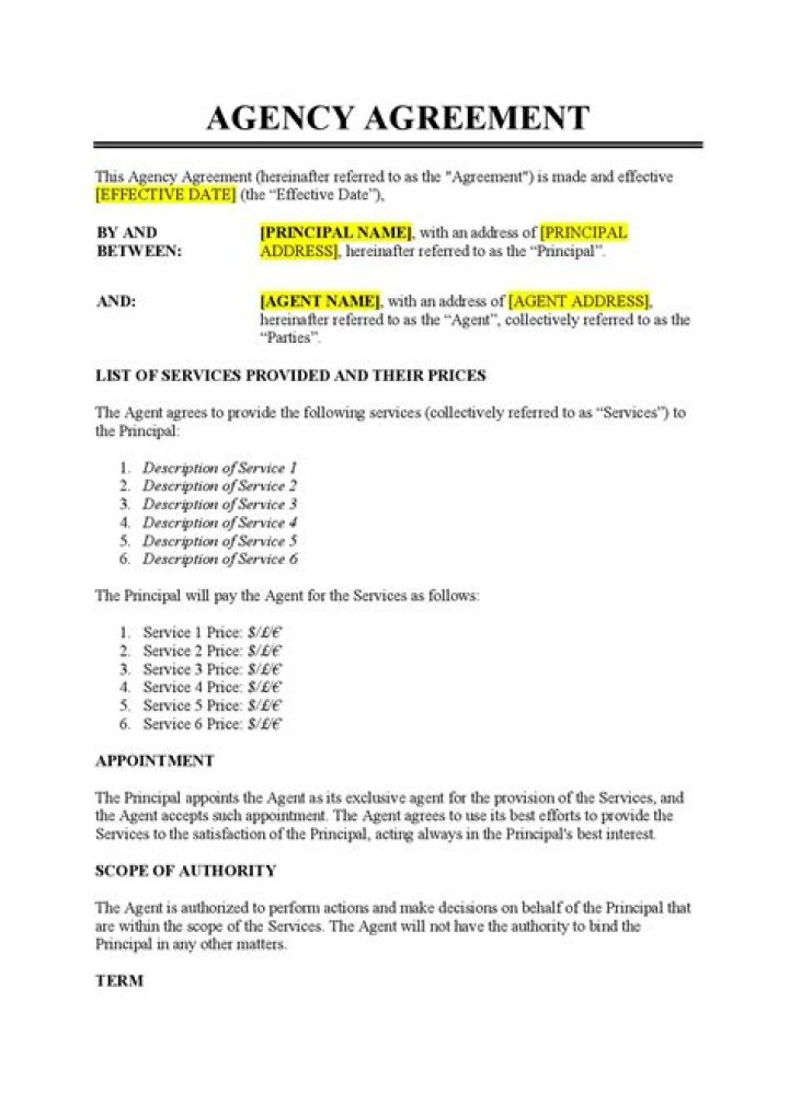 What is an agency agreement?