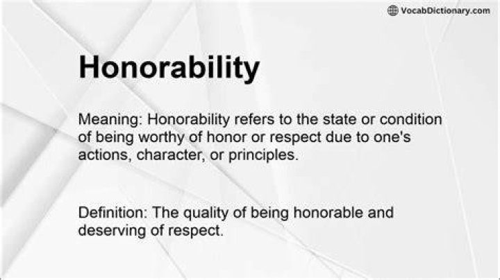 What is honorability meaning?