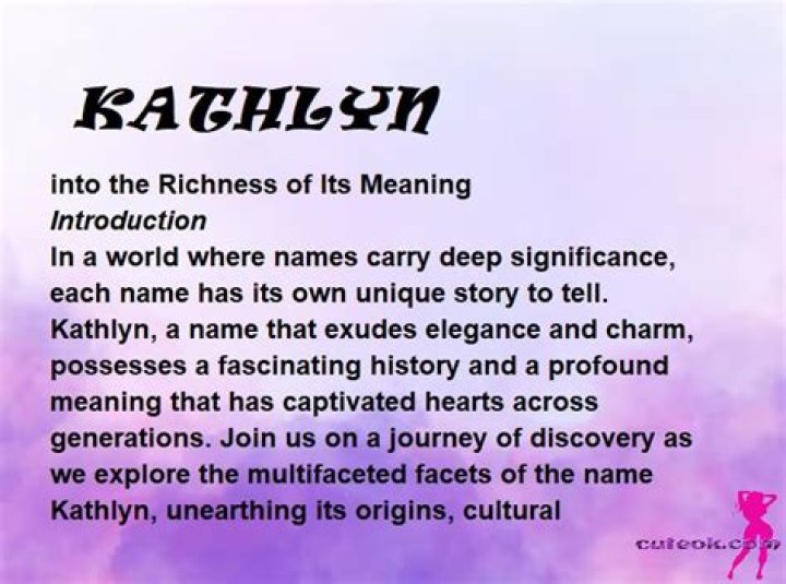 What is the meaning of the name kathlyn?
