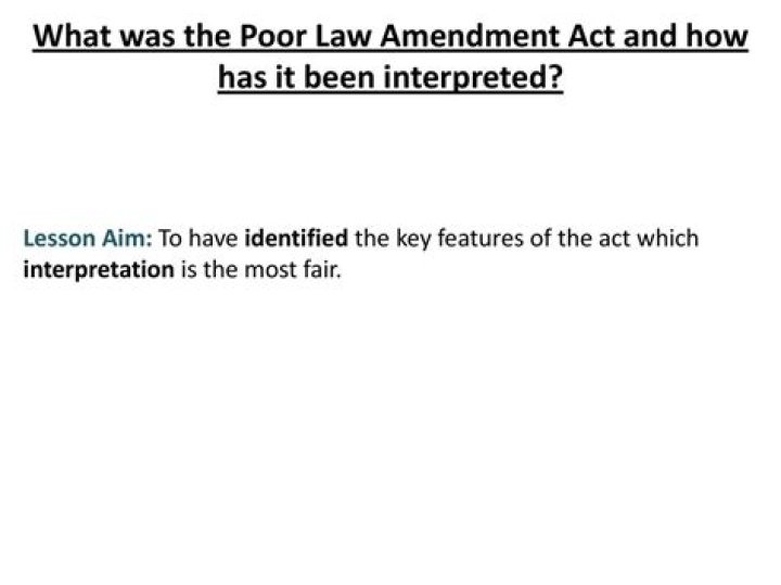 What was the poor law amendment act?
