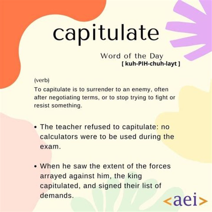 Whats a sentence for capitulate?