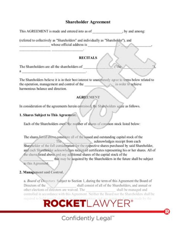Whats a shareholder agreement?