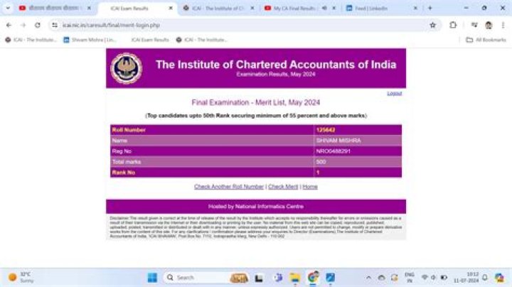 When are cii exam results?
