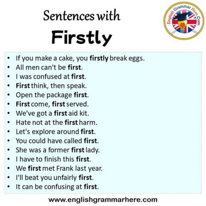 When to use firstly in a sentence?