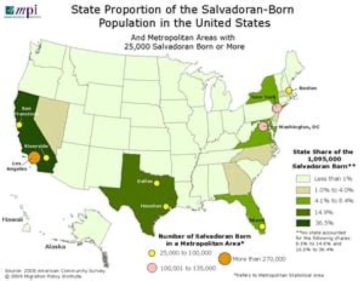 Where do salvadorans live in the us?