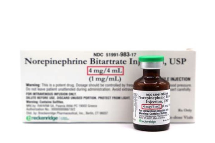 Which condition is an indication for the use of norepinephrine bitartrate?