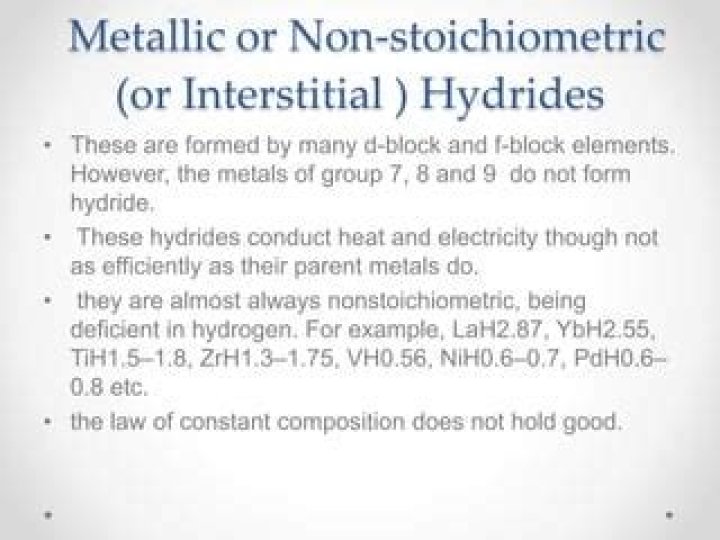 Why metallic hydrides are non stoichiometric?